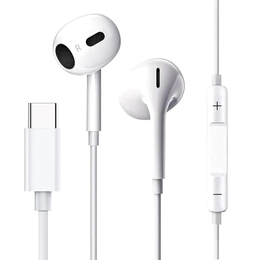 USB-C Wired Earbuds — Crystal Sound, No Bluetooth Risks, With Mic & Noise Canceling