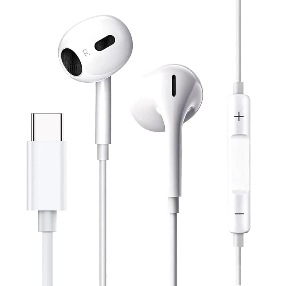 USB-C Wired Earbuds — Crystal Sound, No Bluetooth Risks, With Mic & Noise Canceling